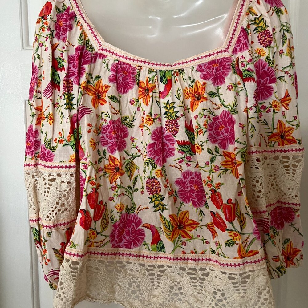 Rachel Zoe Floral Linen Top - Picture 4 of 7